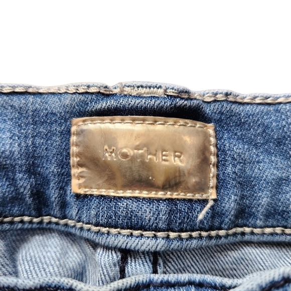 Mother Stunner Zip Ankle Step Fray high waisted skinny blue  denim Jean pants - Picture 8 of 14